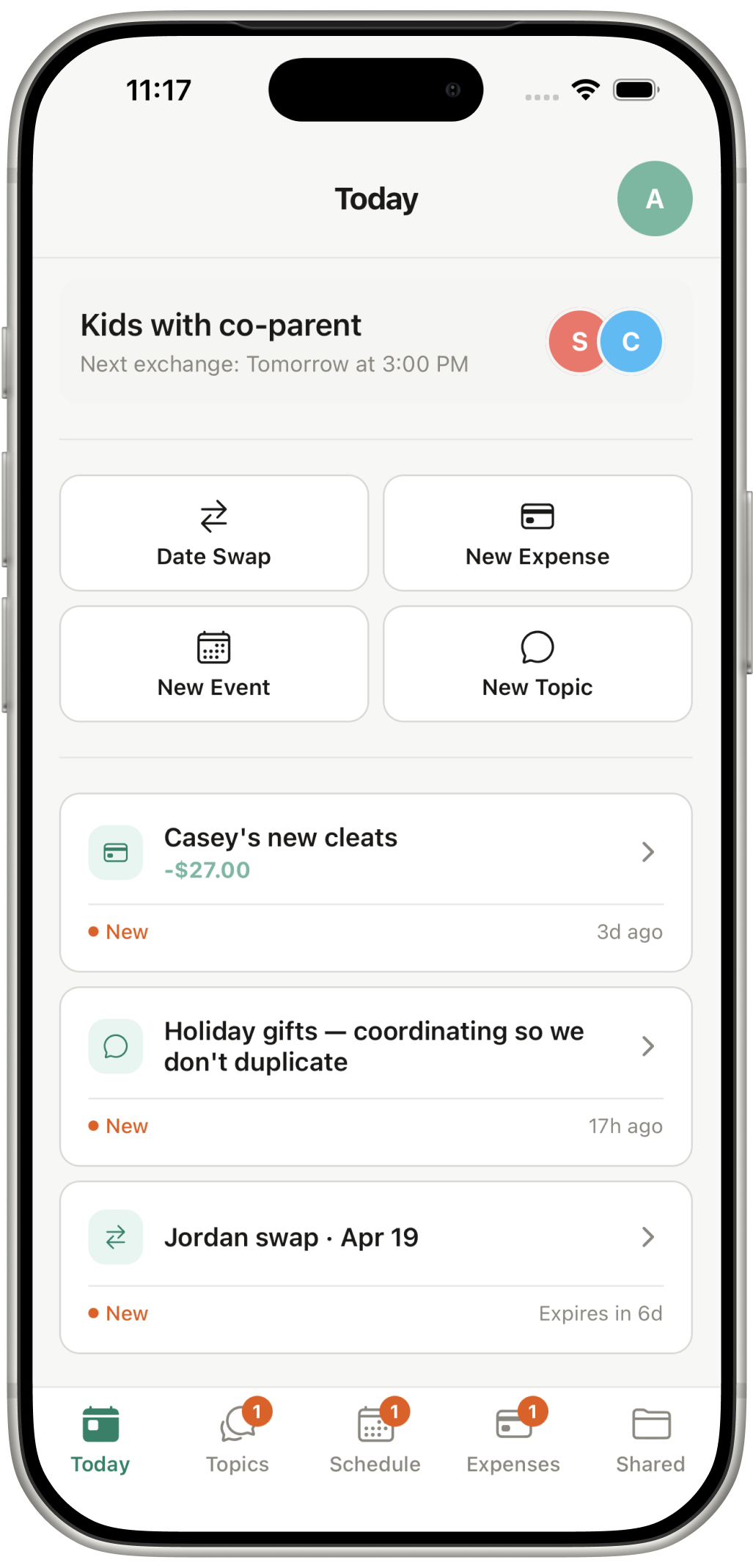 Today view in the Clearly app